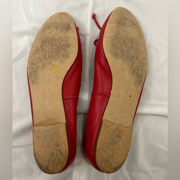 Vintage Red Ballet Flats with Bow/Ribbon Details - Picture 8 of 10